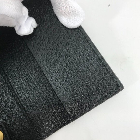 GUCCI GG Marmont 6-Ring key with key ring Key Case Leather Black/Gold - Picture 2 of 10